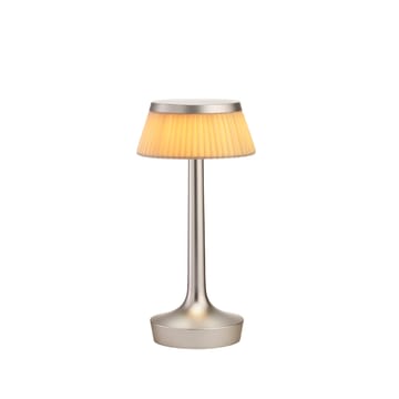 Bon Jour Unplugged table lamp - Matte chrome fabric - Flos