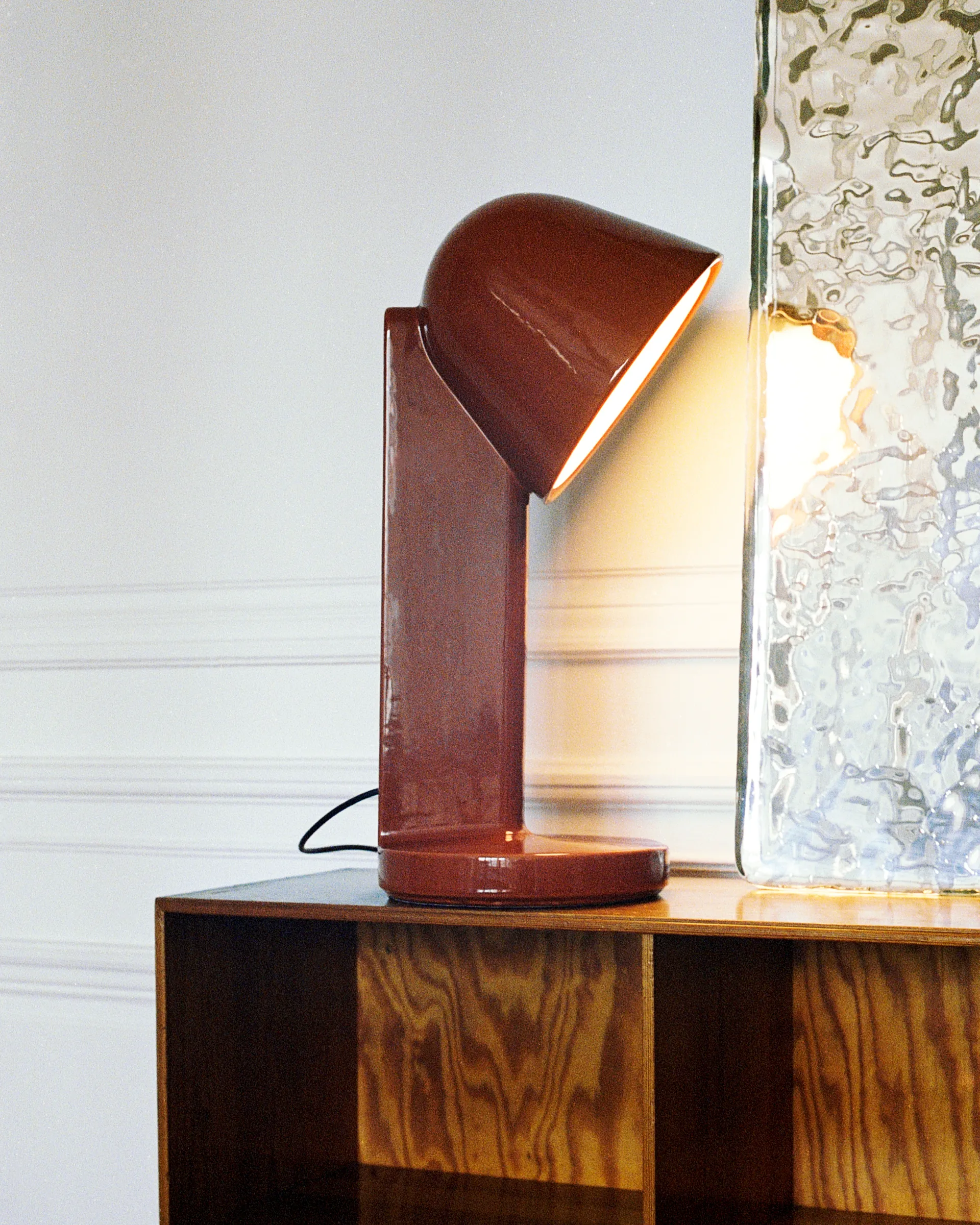Ceramic Down table lamp, Rust red Flos
