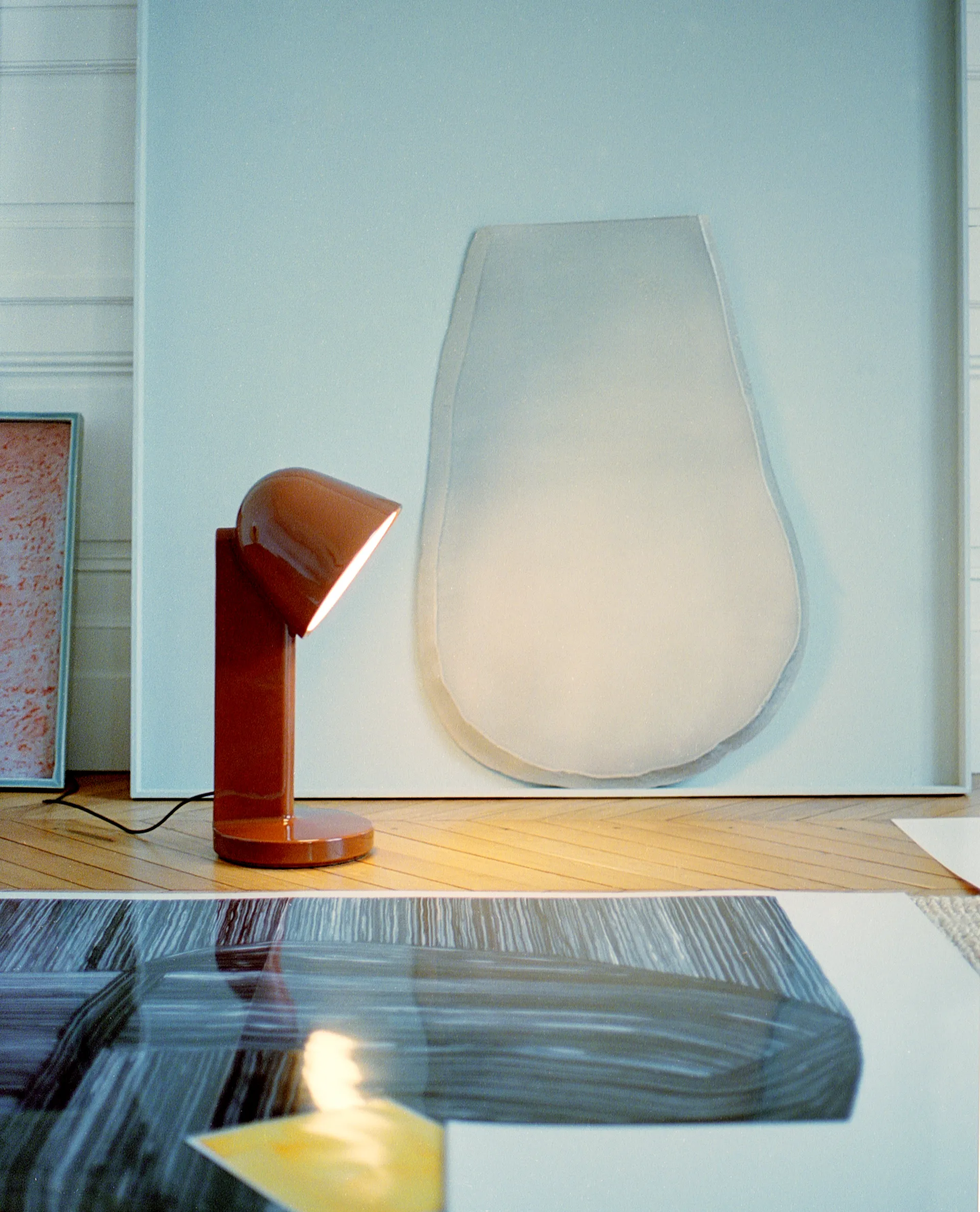 Ceramic Down table lamp, Rust red Flos