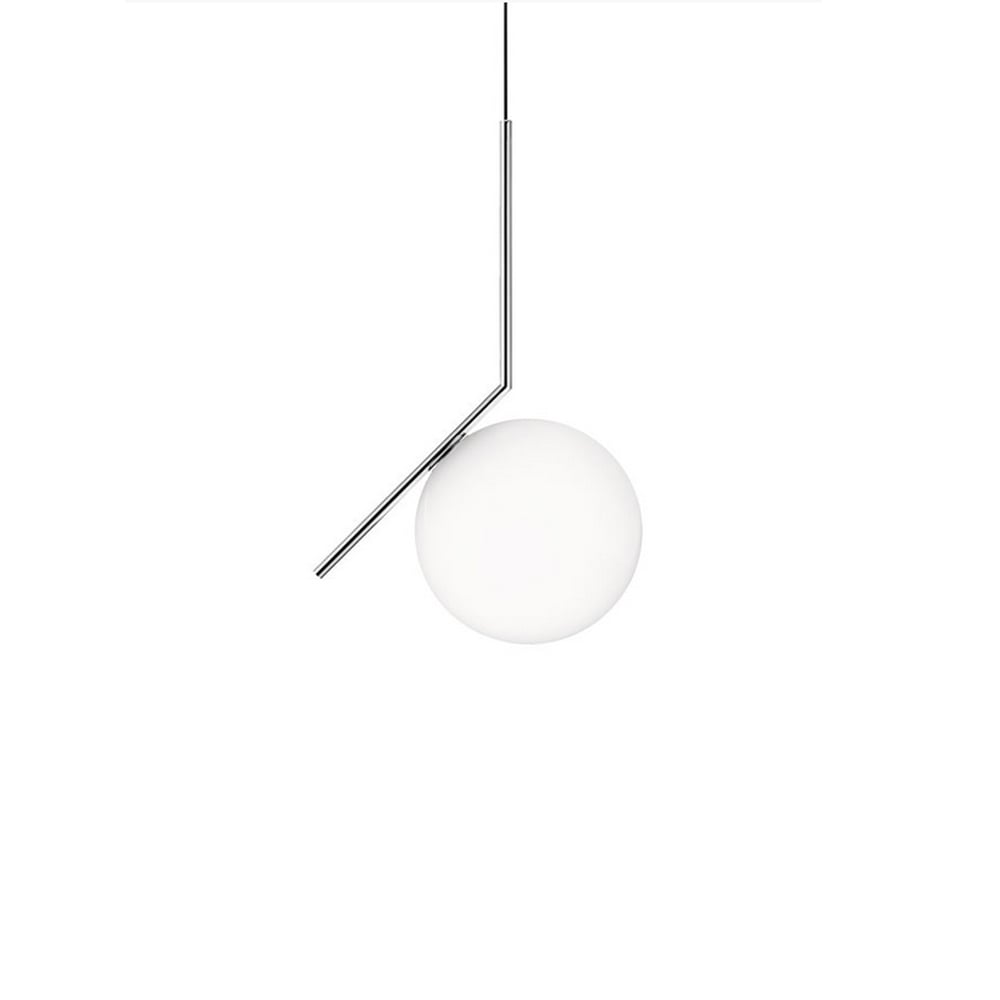 Flos IC lights S1 pendant Chrome, opal | Scandinavian Design | Pendant lamps | Silver-coloured