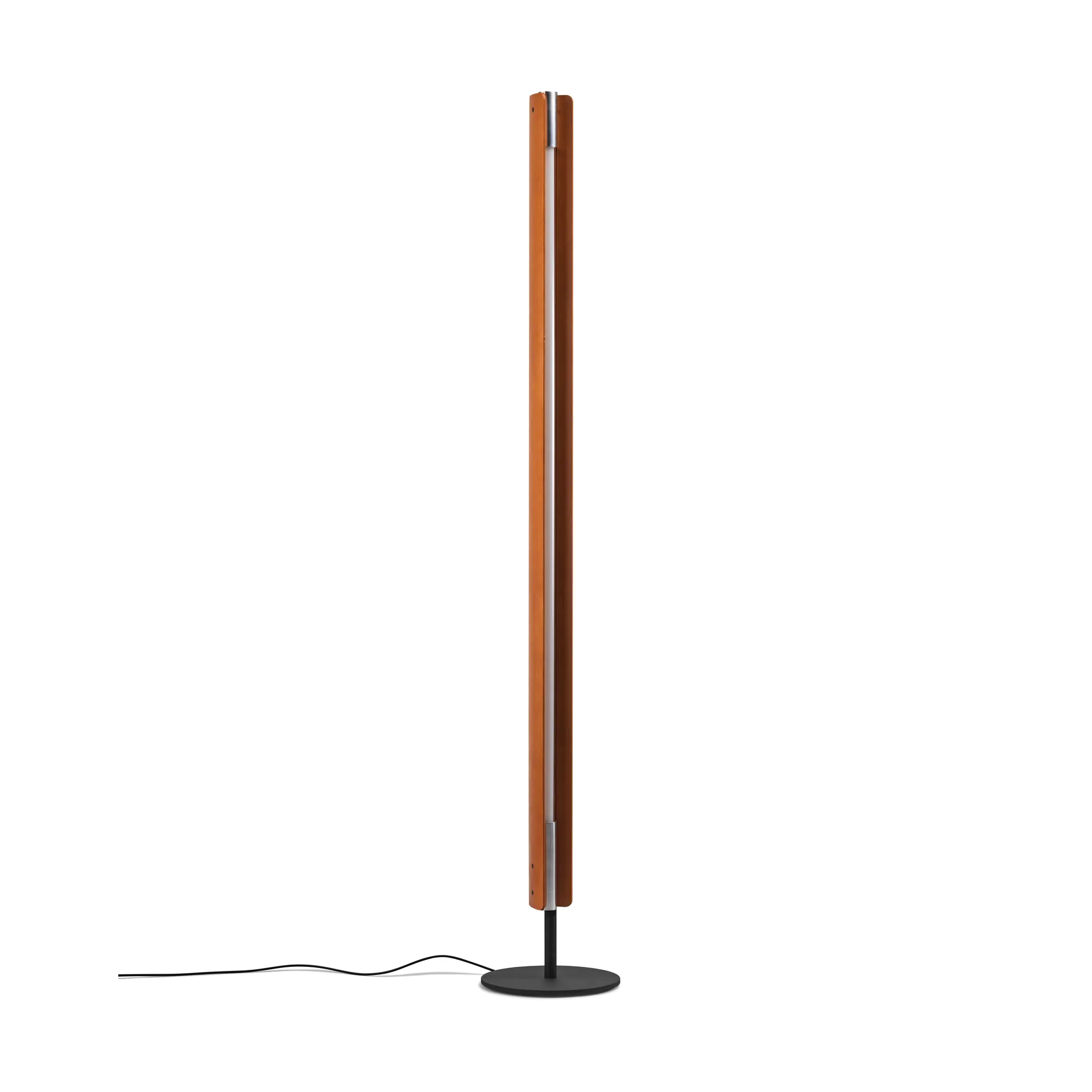 Seki-han floor lamp 226 cm, Heat treated ash-black metal Flos