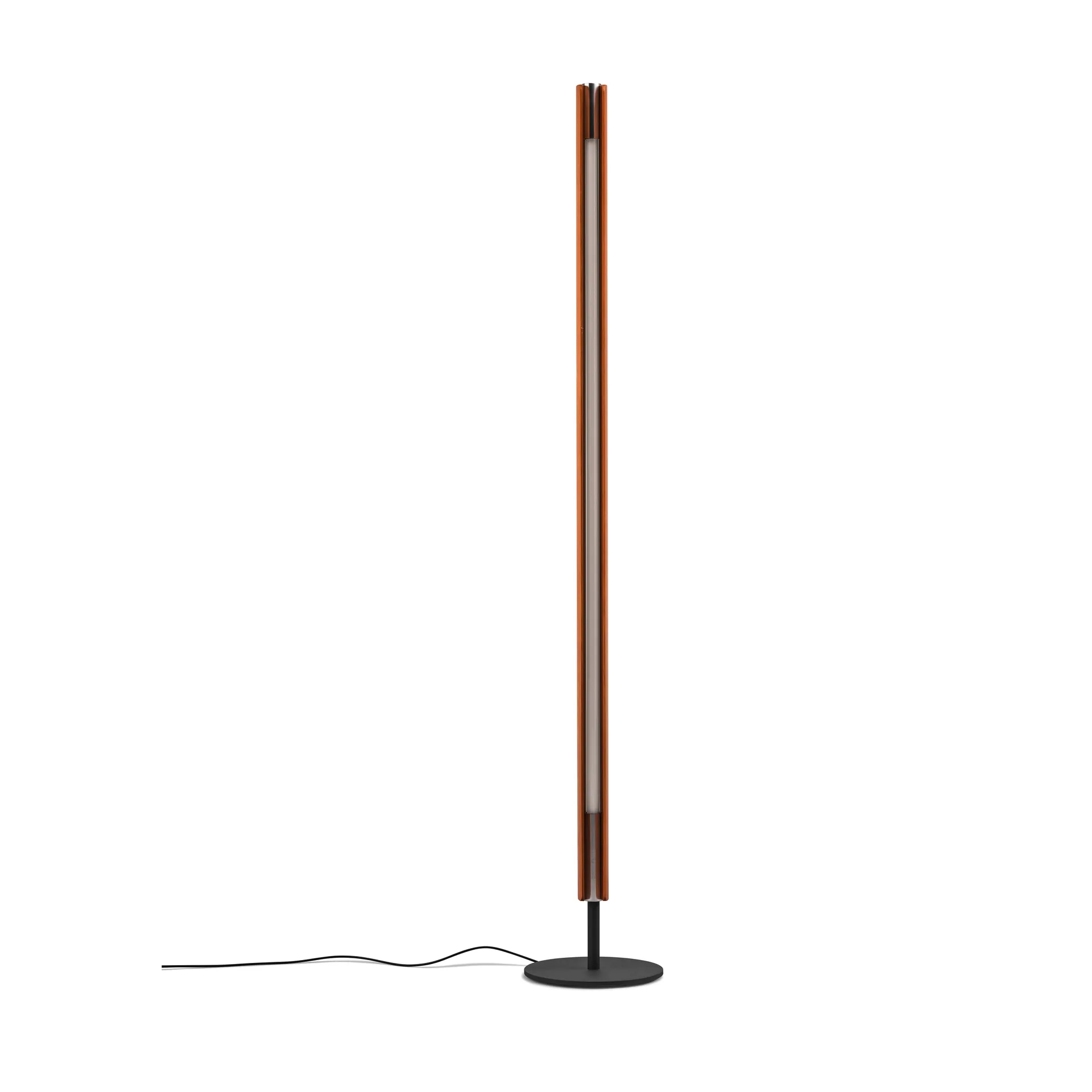 Seki-han floor lamp 226 cm, Heat treated ash-black metal Flos