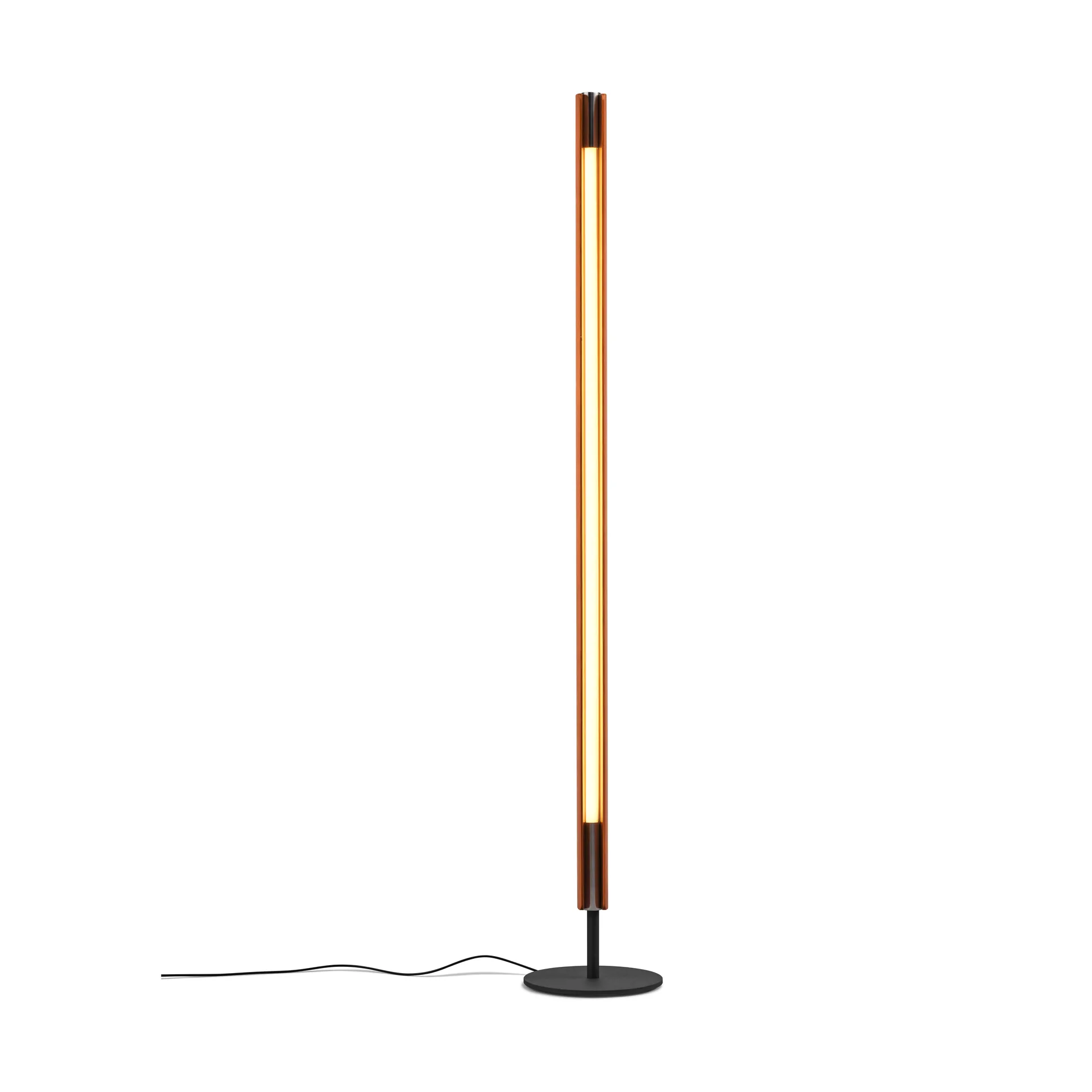 Seki-han floor lamp 226 cm, Heat treated ash-black metal Flos