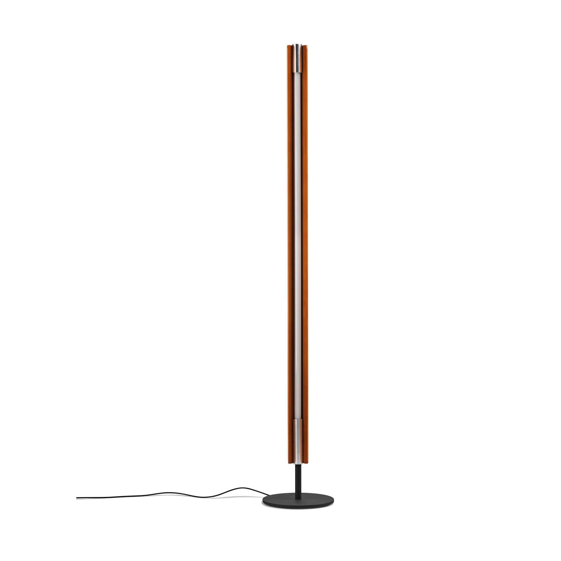 Seki-han floor lamp 226 cm, Heat treated ash-black metal Flos