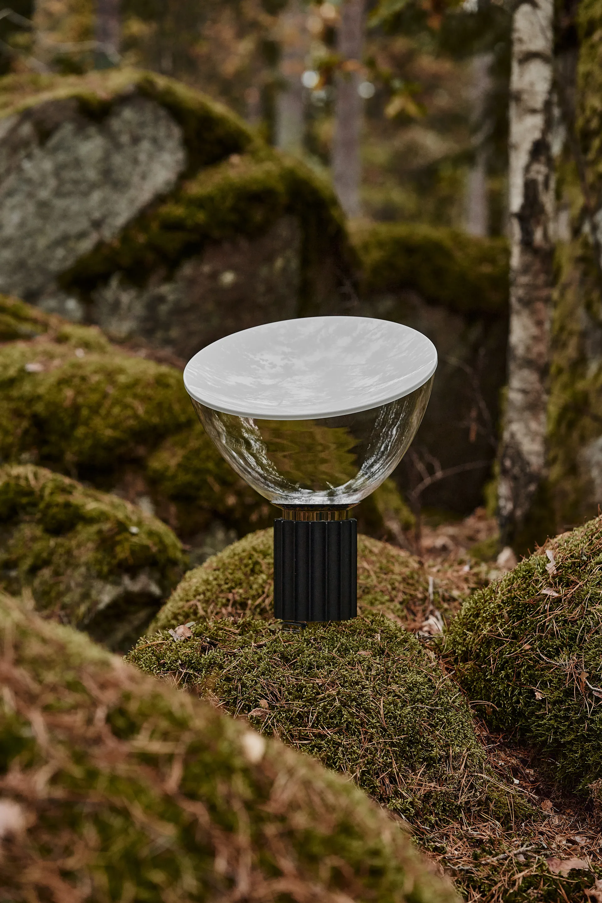 Taccia Small table lamp LED 48.5 cm, Black-glass dome Flos