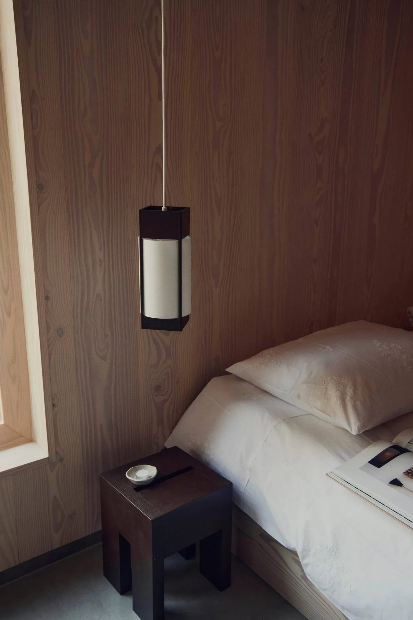 Andon pendant lamp, Dark brown ash, small Form & Refine