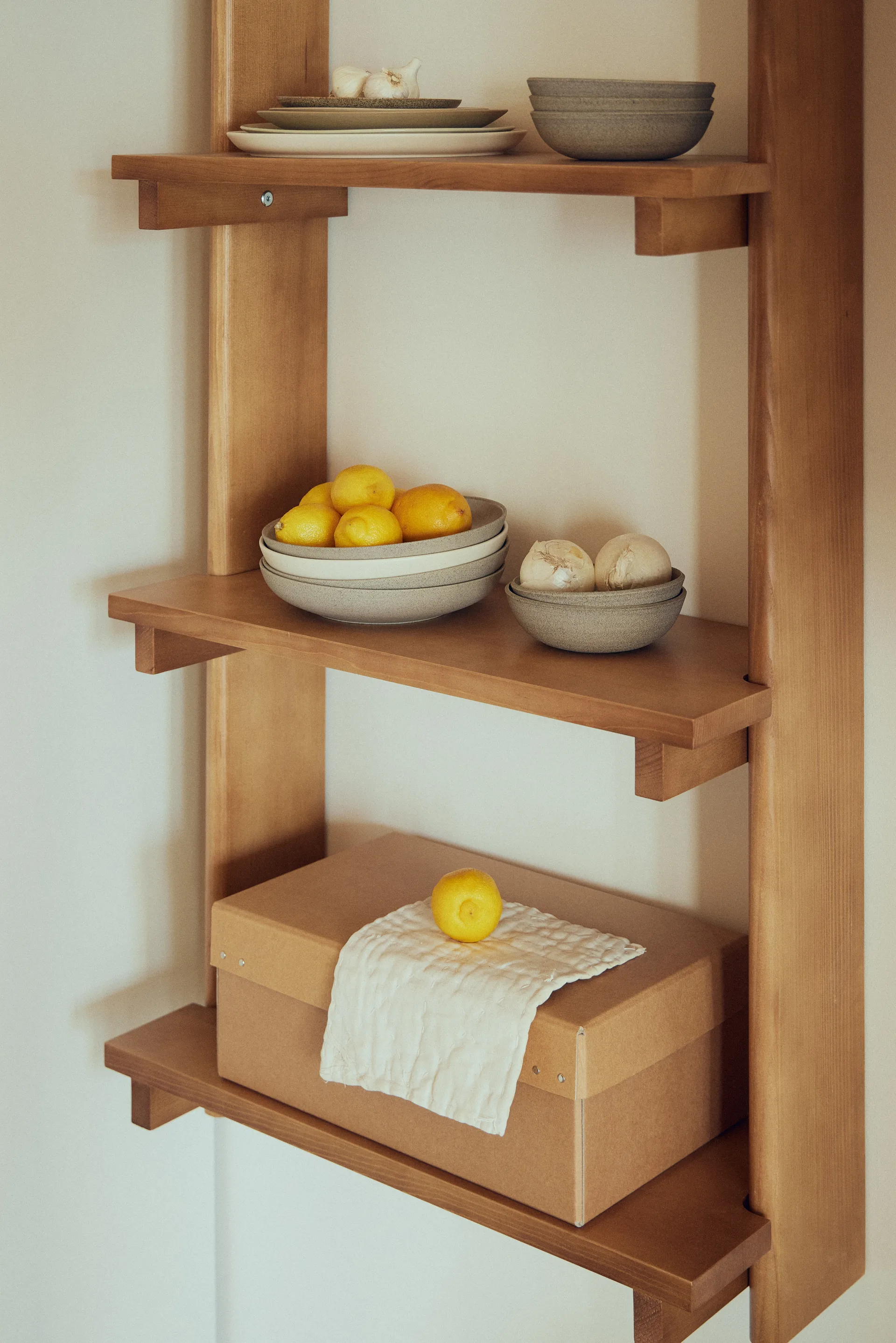 Beam Shelf wall shelf, Deep brown pine, 60x167x25 cm Form & Refine