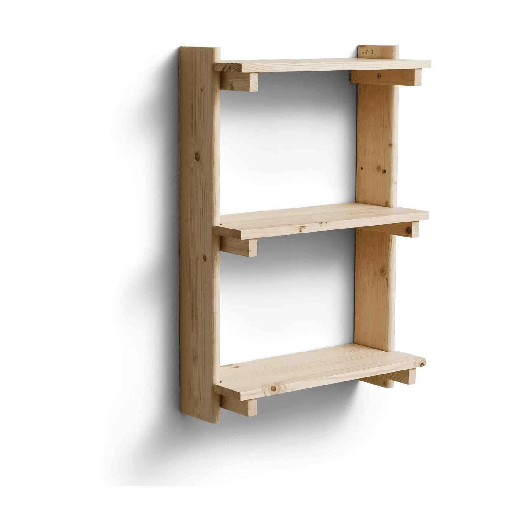 Beam wall shelf 3 shelves, Pinewood Form & Refine