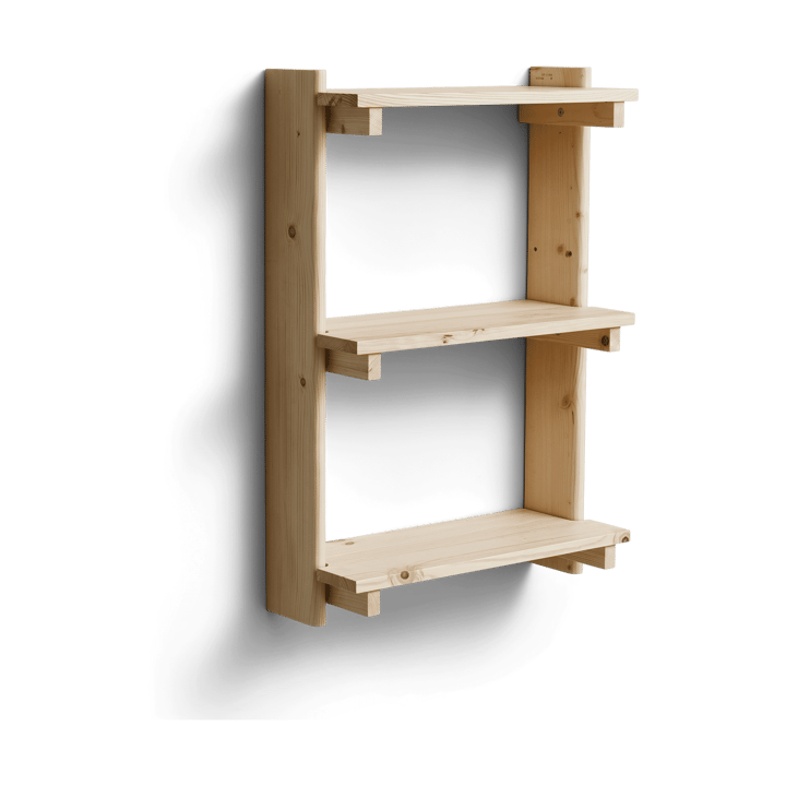 Beam wall shelf 3 shelves, Pinewood Form & Refine