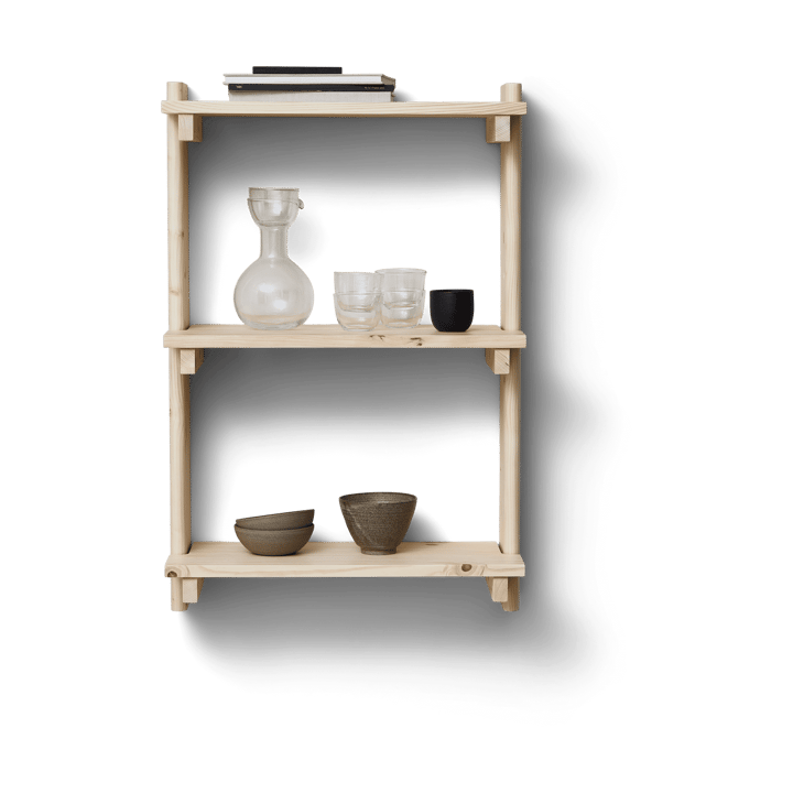 Beam wall shelf 3 shelves, Pinewood Form & Refine