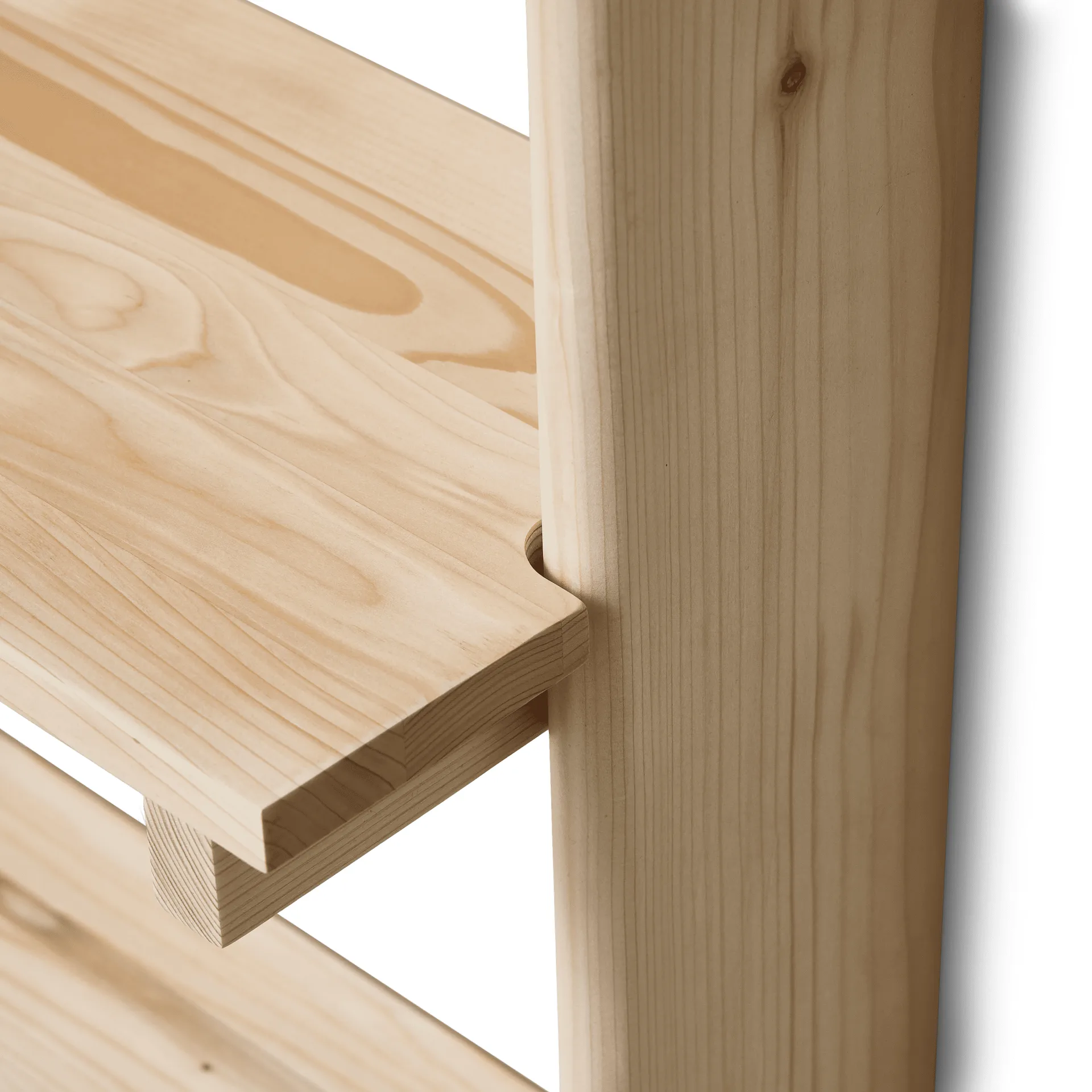 Beam wall shelf 3 shelves, Pinewood Form & Refine