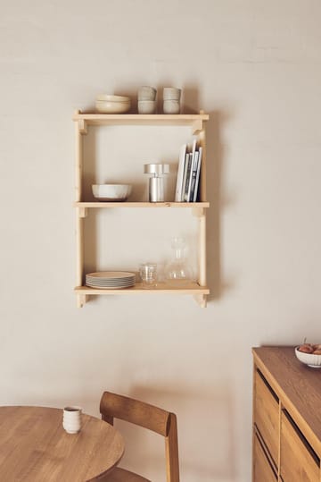 Beam wall shelf 3 shelves - Pinewood - Form & Refine