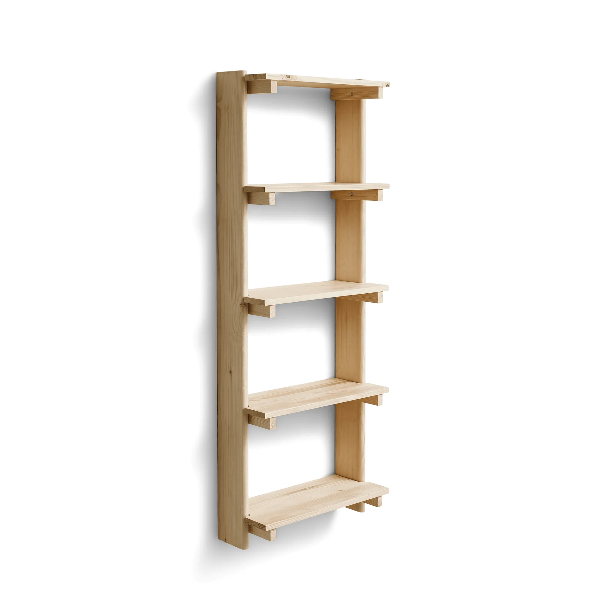 Beam wall shelf 5 shelves, Pinewood Form & Refine