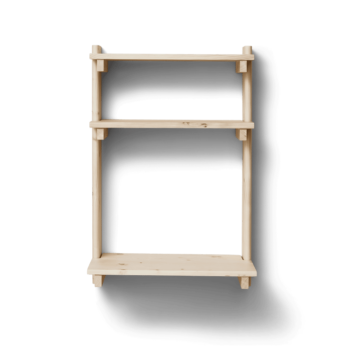 Beam wall shelf with desk - Pinewood - Form & Refine
