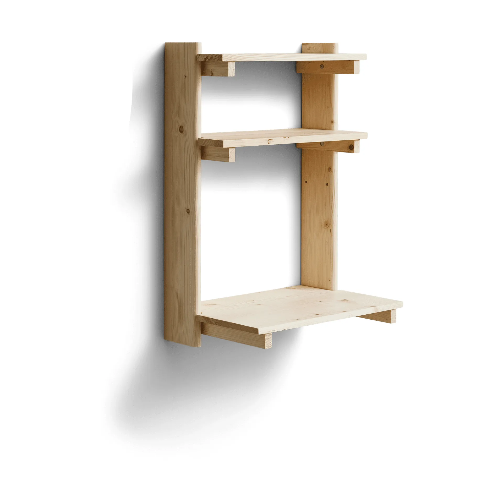Beam wall shelf with desk, Pinewood Form & Refine