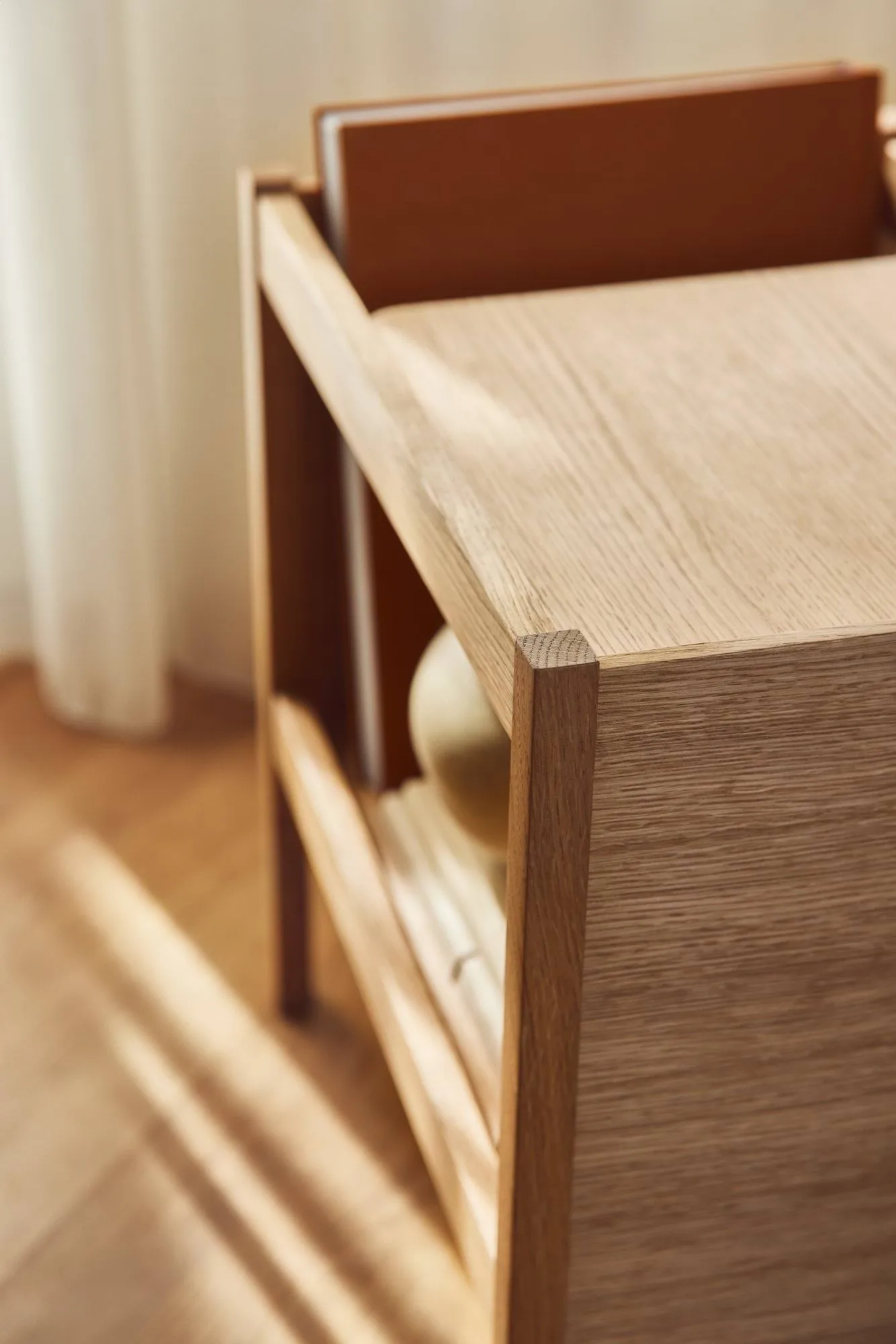 Journal Organiser side table, Oak Form & Refine
