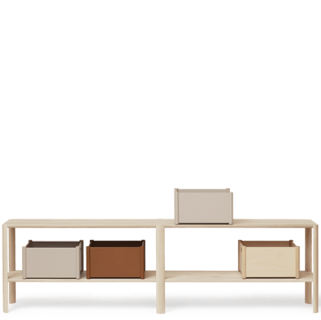 Leaf shelf 2 shelves 57x200 cm - White oak - Form & Refine