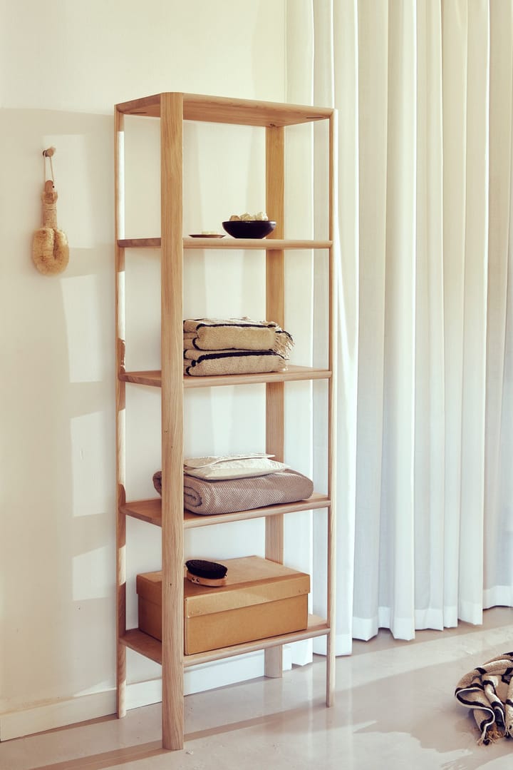 Leaf shelf 5 shelves 55x162 cm, White oak Form & Refine