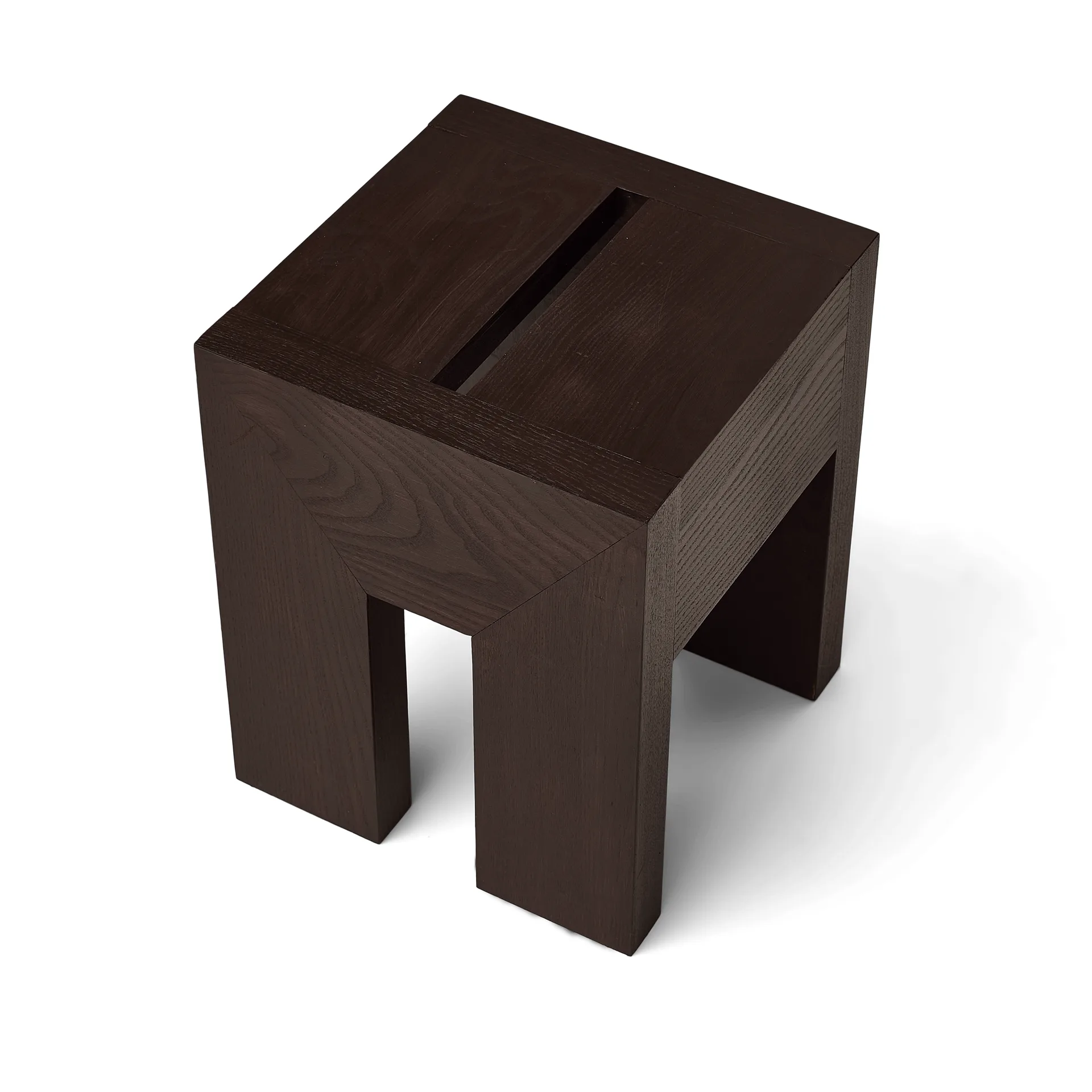 Monolith side table, Dark brown ash, 29x29x36 cm Form & Refine