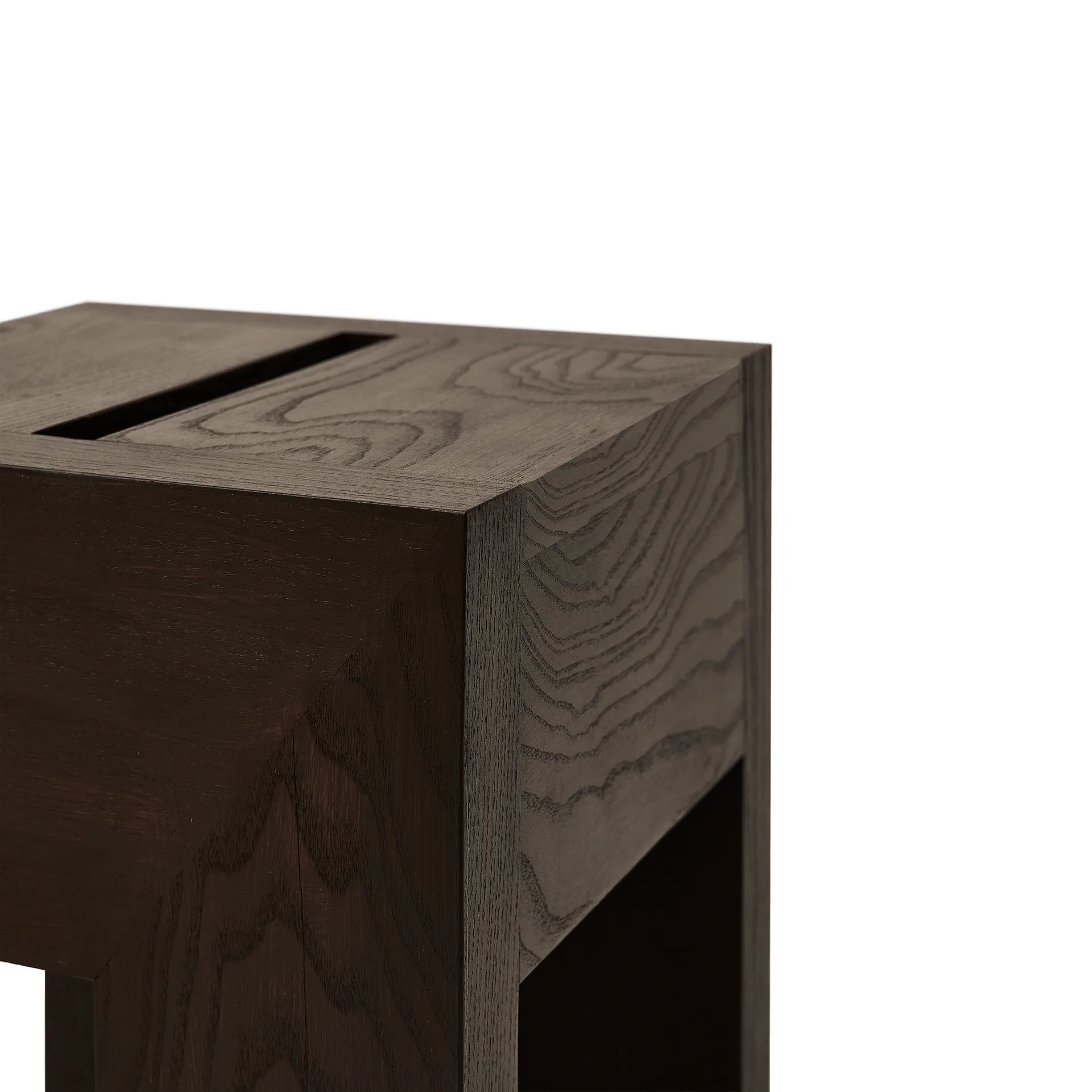 Monolith side table, Dark brown ash, 29x29x36 cm Form & Refine