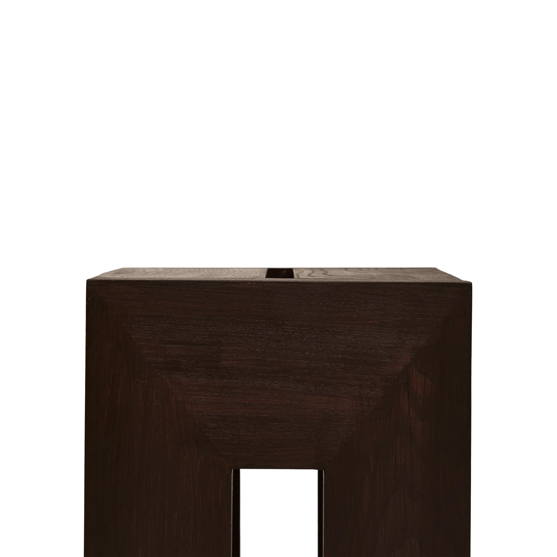 Monolith side table, Dark brown ash, 29x29x36 cm Form & Refine