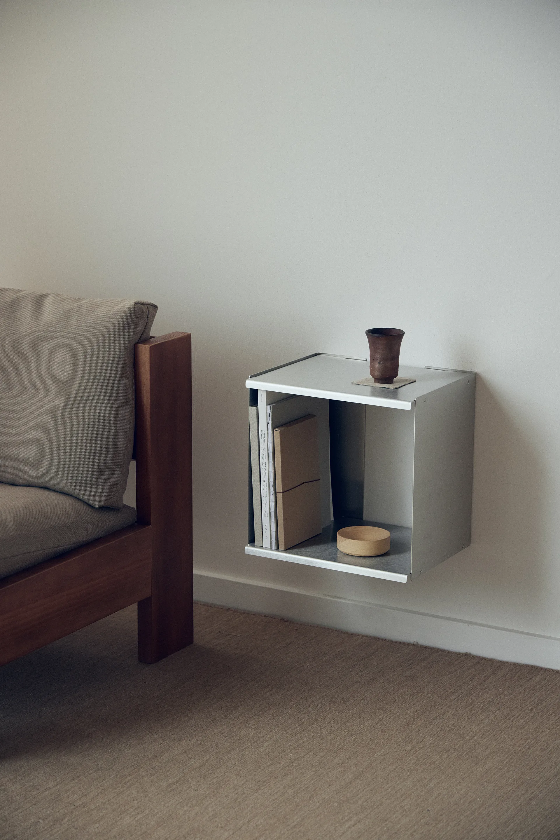Taper Cube Box wall shelf, Stainless steel, 34x35 cm Form & Refine