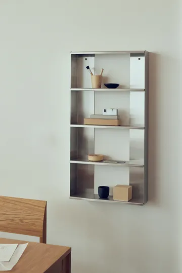 Taper wall shelf - Stainless steel, 50x98 cm - Form & Refine