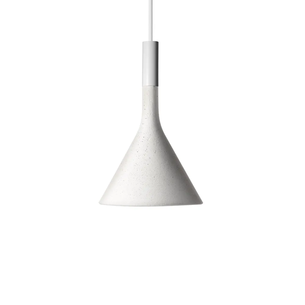 Aplomb mini pendant, White, bianco concrete Foscarini