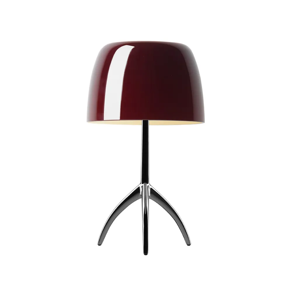 Lumiere Grande Dimmable table lamp, Cherry red, black chrome Foscarini