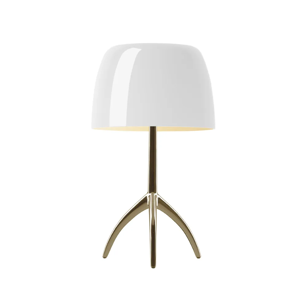 Lumiere Grande Dimmable table lamp, White, champagne Foscarini