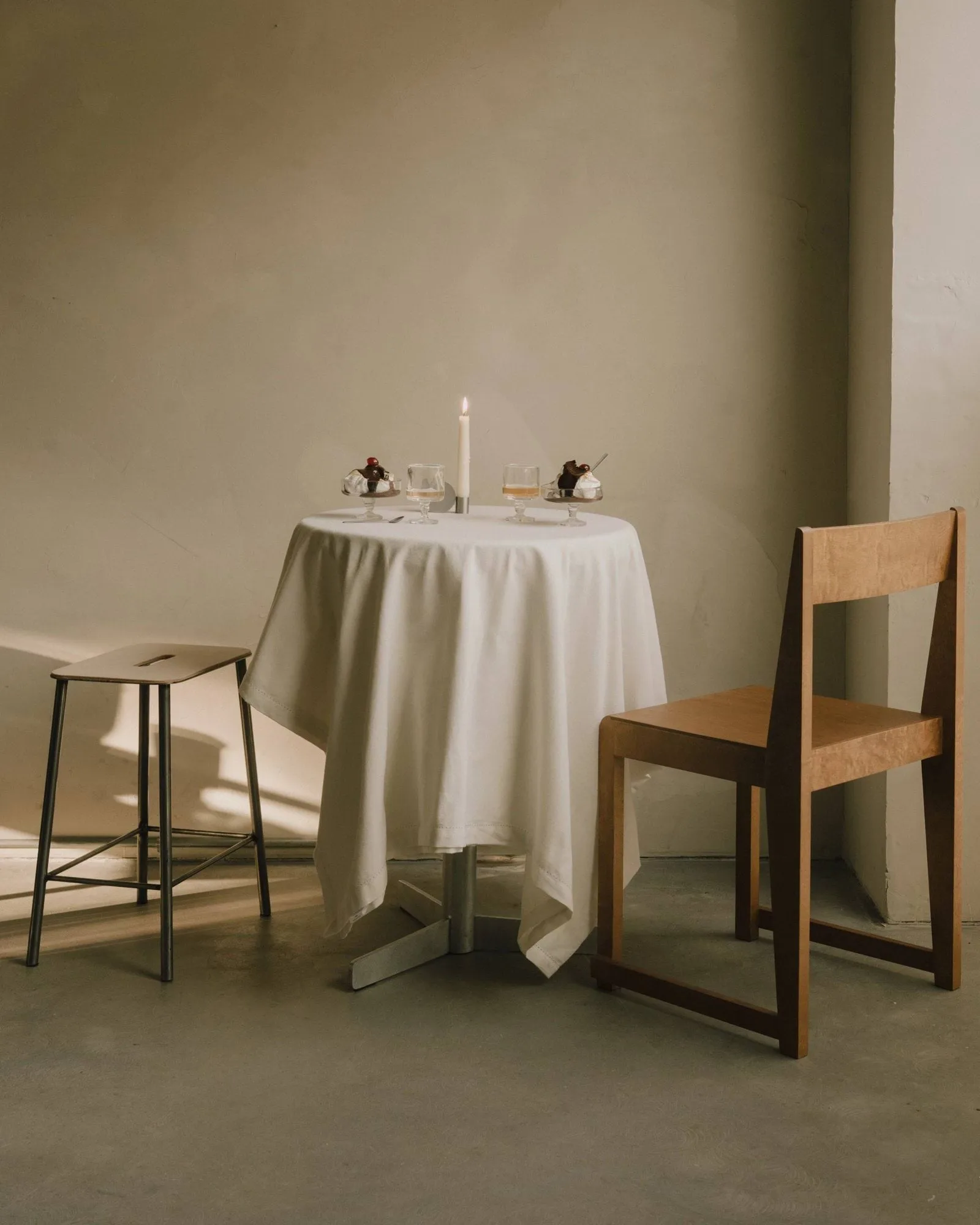 Adam stool, Raw steel-natural leather, H:65 cm FRAMA