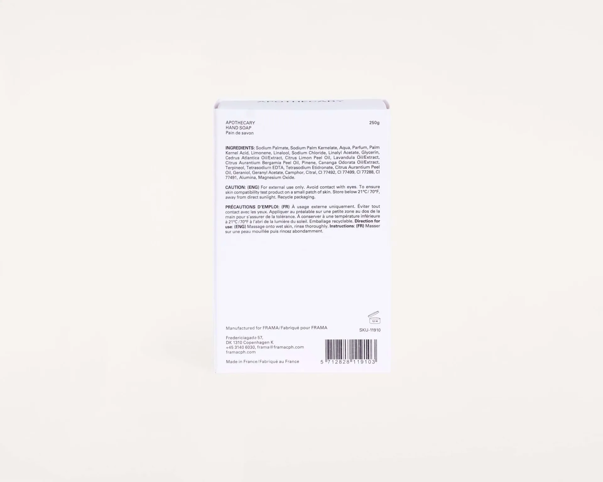 FRAMA bar soap 250 g, Apothecary FRAMA