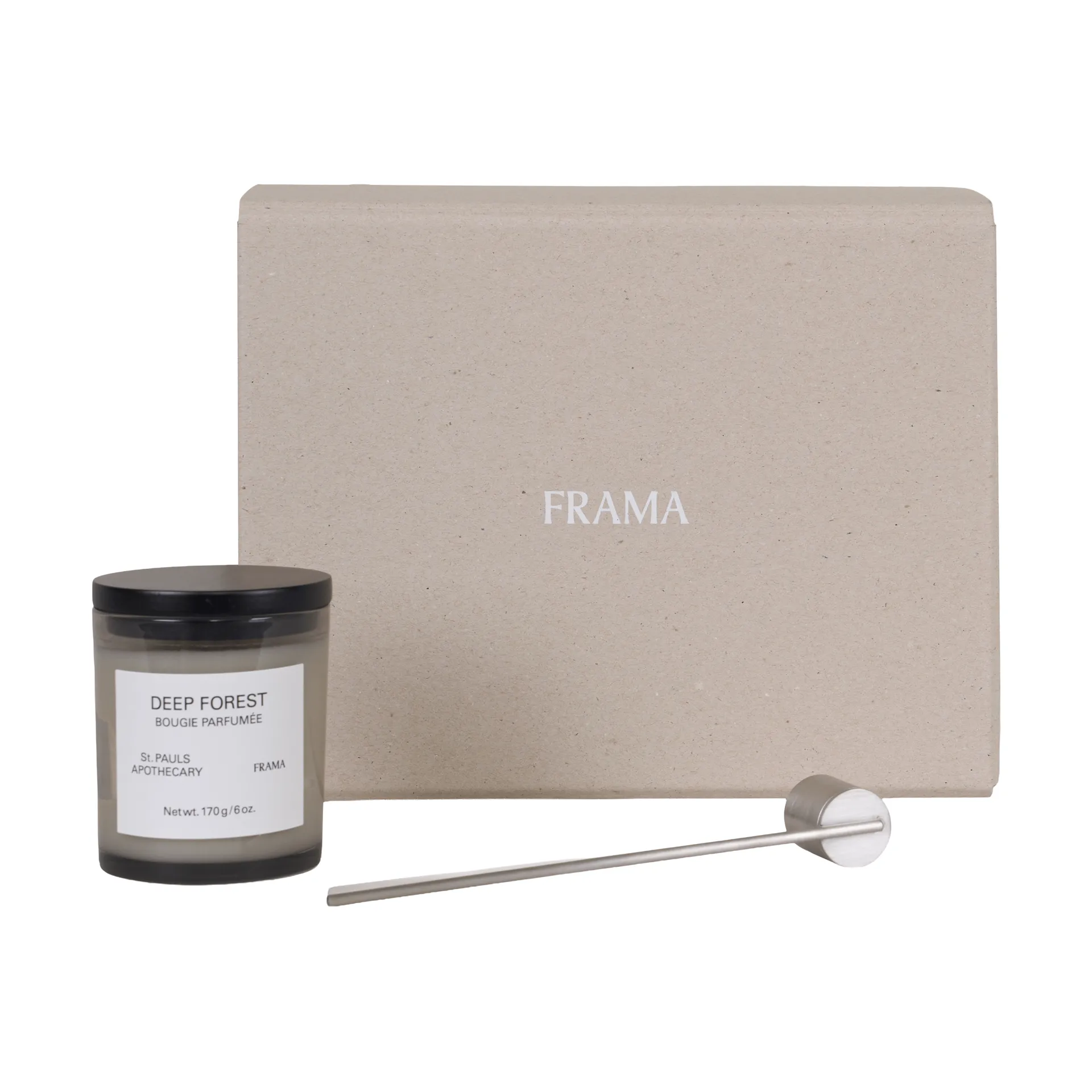 FRAMA gift set scented candle + candle snuffer, Deep Forest FRAMA