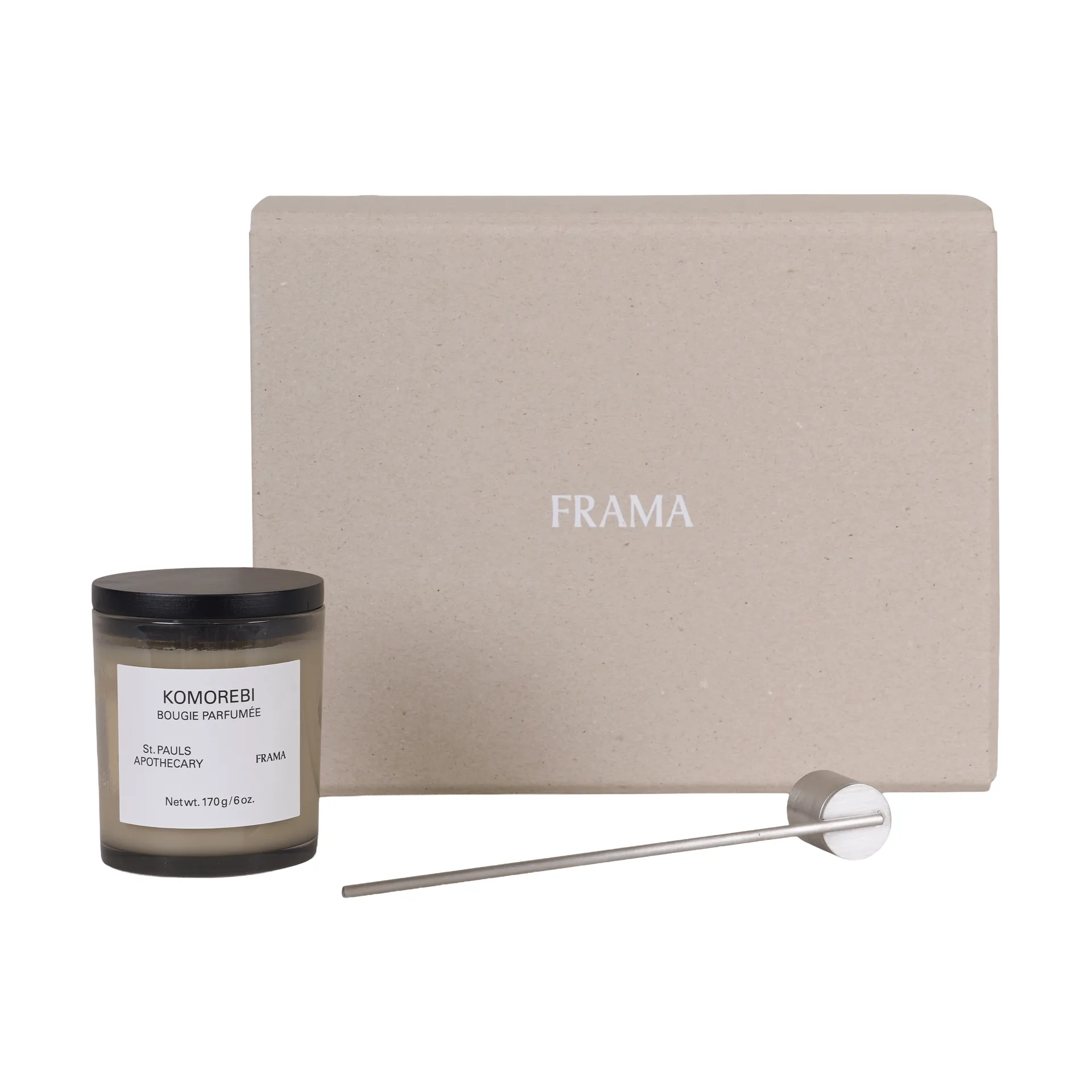 FRAMA gift set scented candle + candle snuffer, Komorebi FRAMA