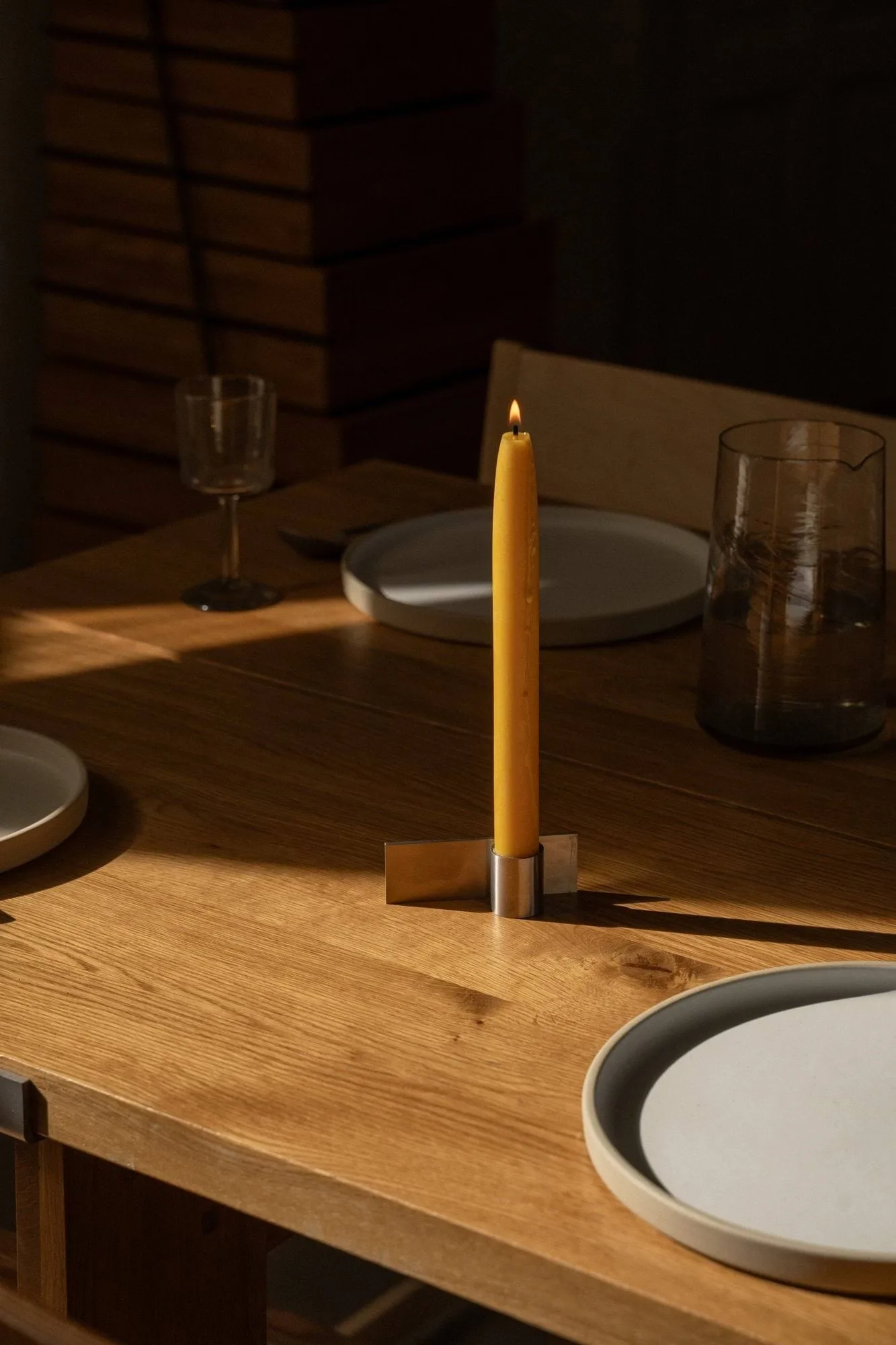 Fundament candle holder, Form 2, stainless steel, 3x9x3 cm FRAMA