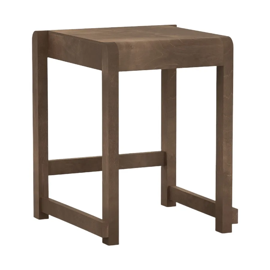 Low Stool 01 stool, Dark brown birch FRAMA