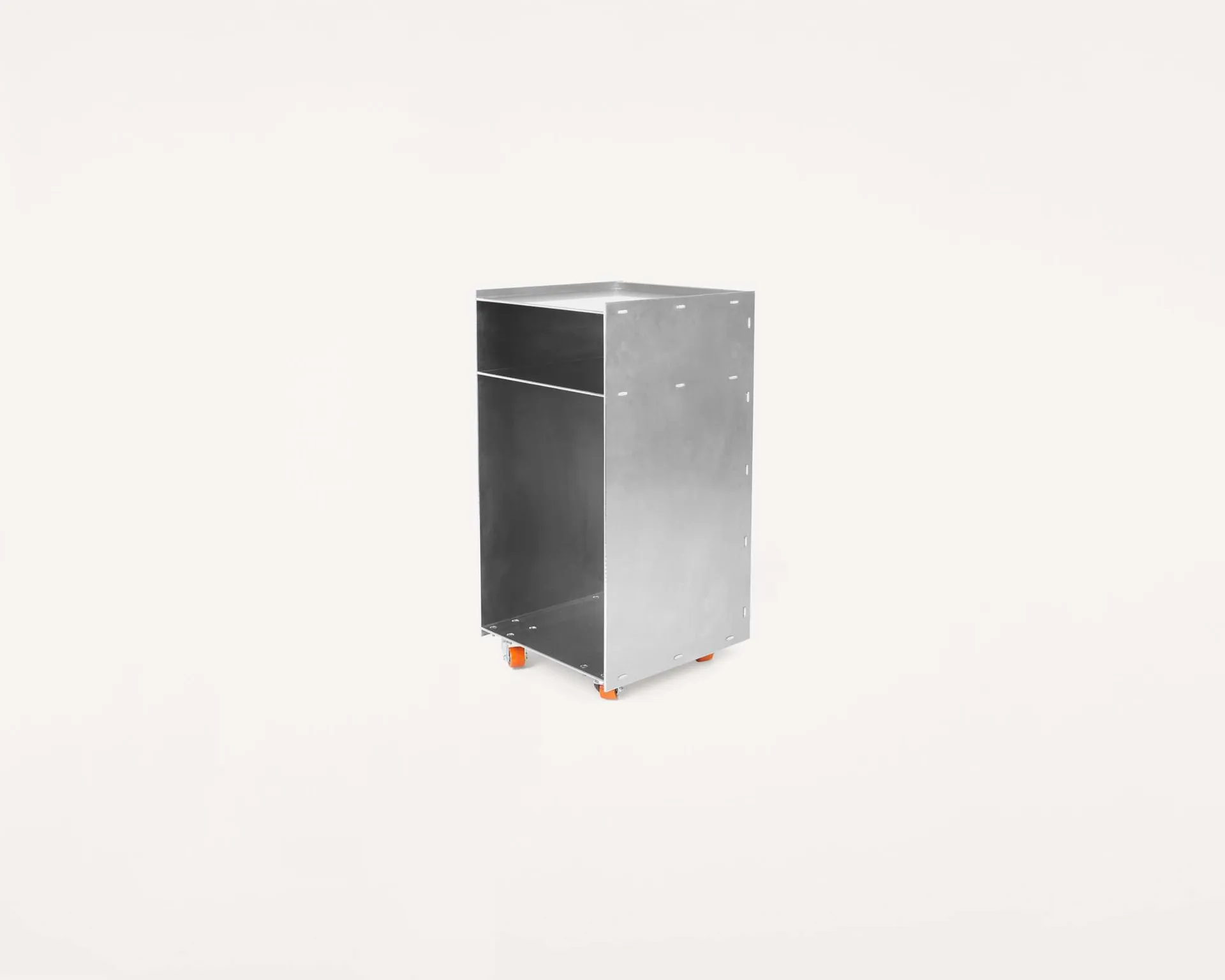 Rivet Cart side table with wheels, Aluminium, 32,8x33,8x65 cm FRAMA