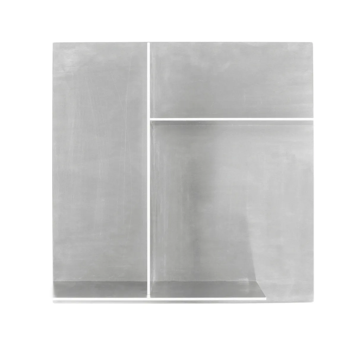 Rivet Typecase wall shelf, Aluminium, 44,6x44,6x16,1 cm FRAMA