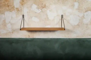Single Shelf wall shelf - Oak-black, 60x20 cm - FRAMA