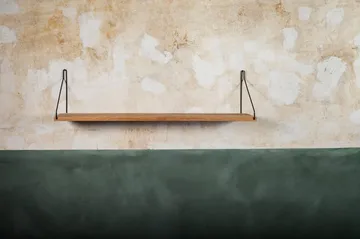 Single Shelf wall shelf - Oak-black, 80x20 cm - FRAMA