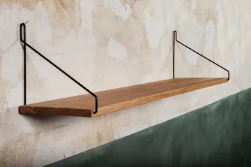 Single Shelf wall shelf - Oak-black, 80x20 cm - FRAMA