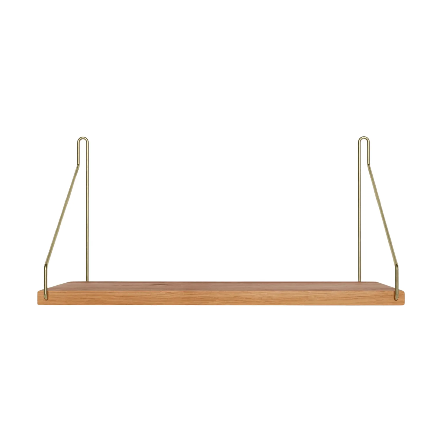 Single Shelf wall shelf, Oak-brass, 40x20 cm FRAMA