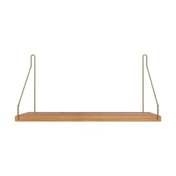 Single Shelf wall shelf - Oak-brass, 40x20 cm - FRAMA