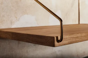 Single Shelf wall shelf - Oak-brass, 40x20 cm - FRAMA