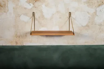 Single Shelf wall shelf - Oak-brass, 40x20 cm - FRAMA