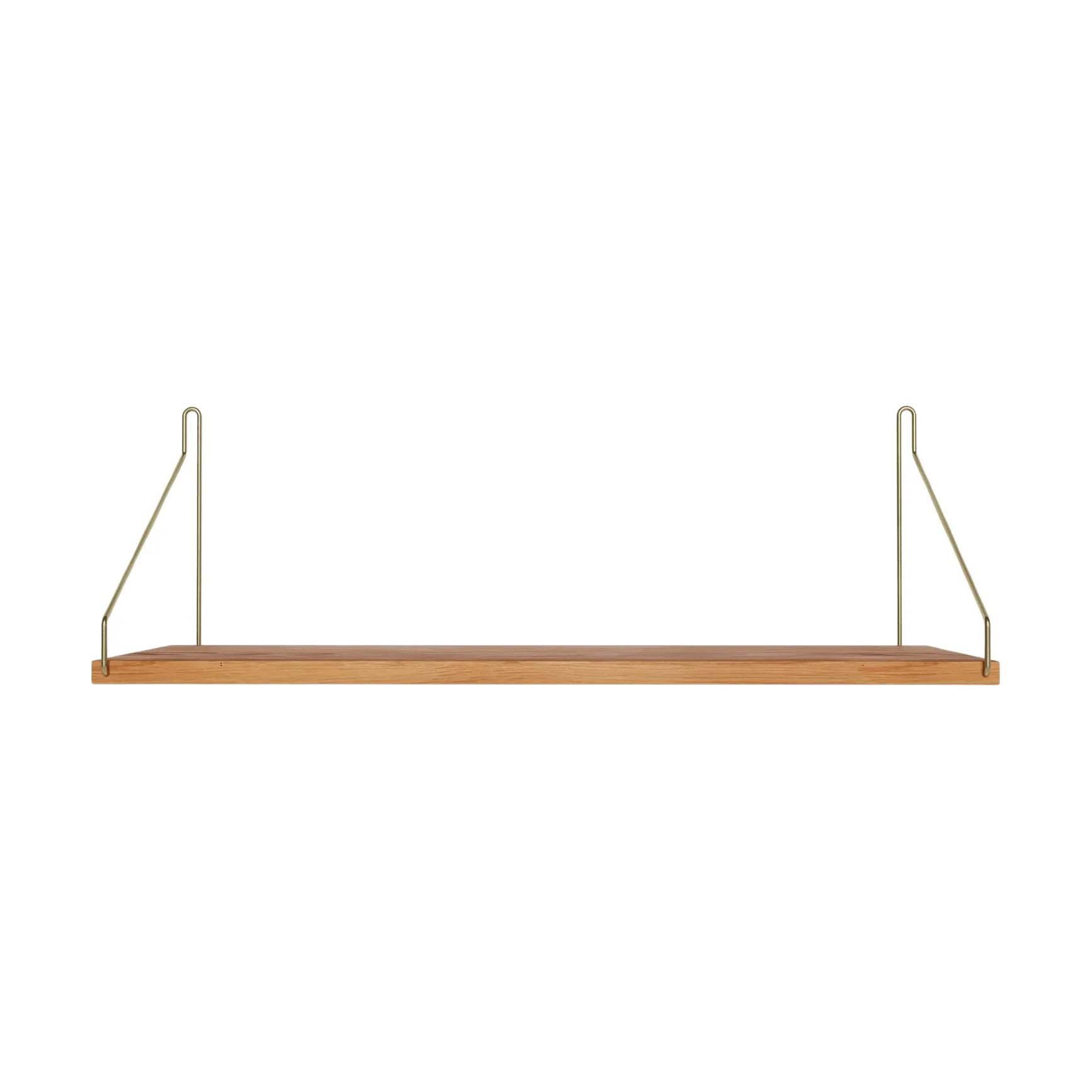 Single Shelf wall shelf, Oak-brass, 60x20 cm FRAMA