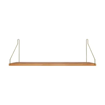 Single Shelf wall shelf - Oak-brass, 60x20 cm - FRAMA