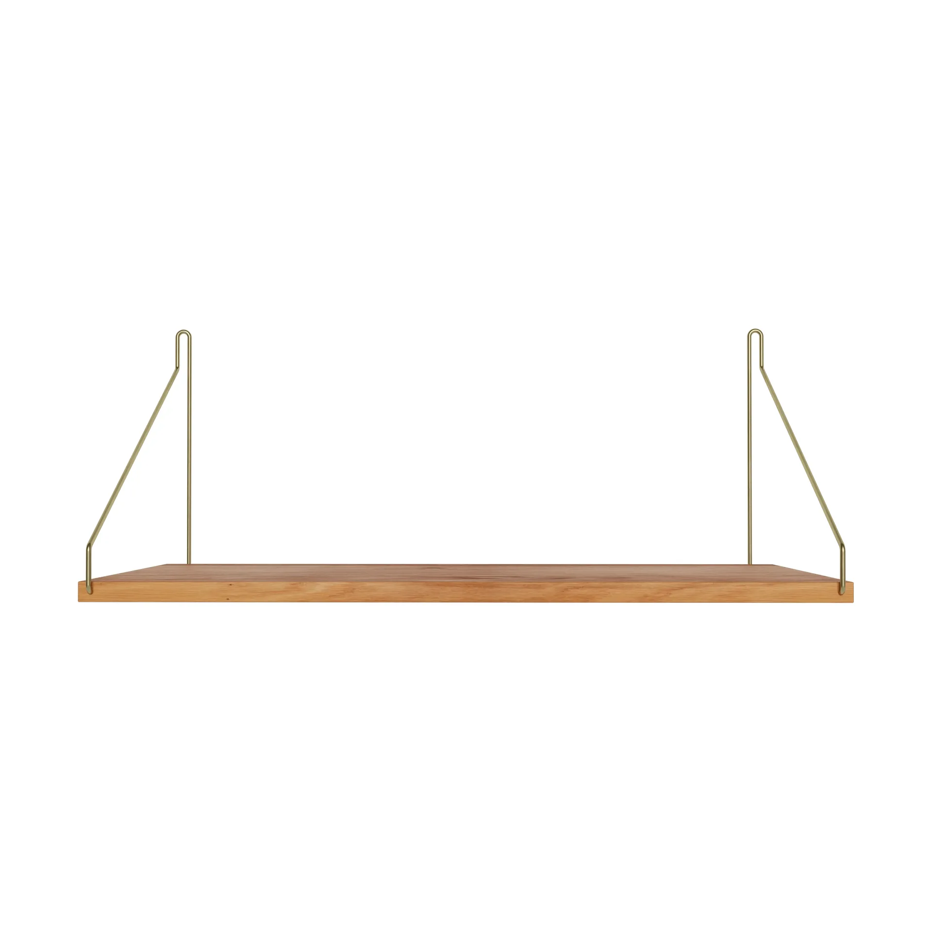 Single Shelf wall shelf, Oak-brass, 60x27 cm FRAMA