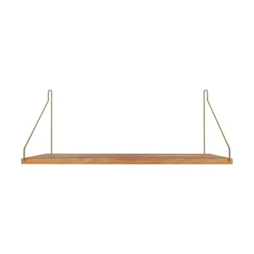 Single Shelf wall shelf - Oak-brass, 60x27 cm - FRAMA