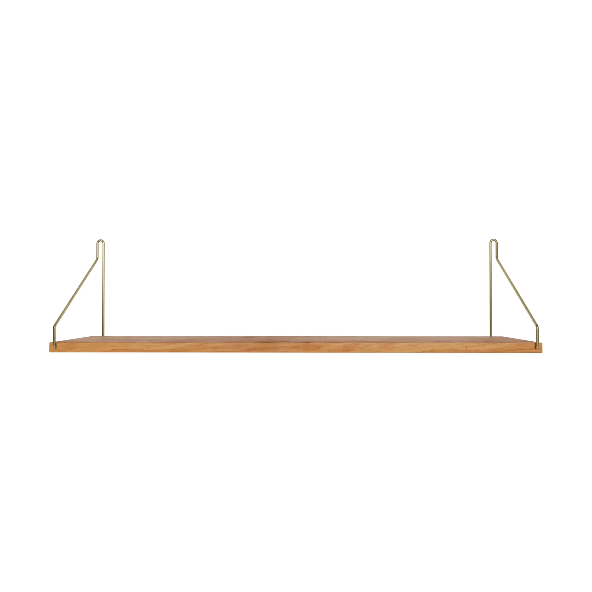 Single Shelf wall shelf, Oak-brass, 80x27 cm FRAMA